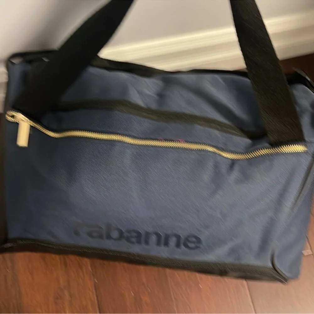 PACO RABANNE Men's Blue and Black Duffel Bag